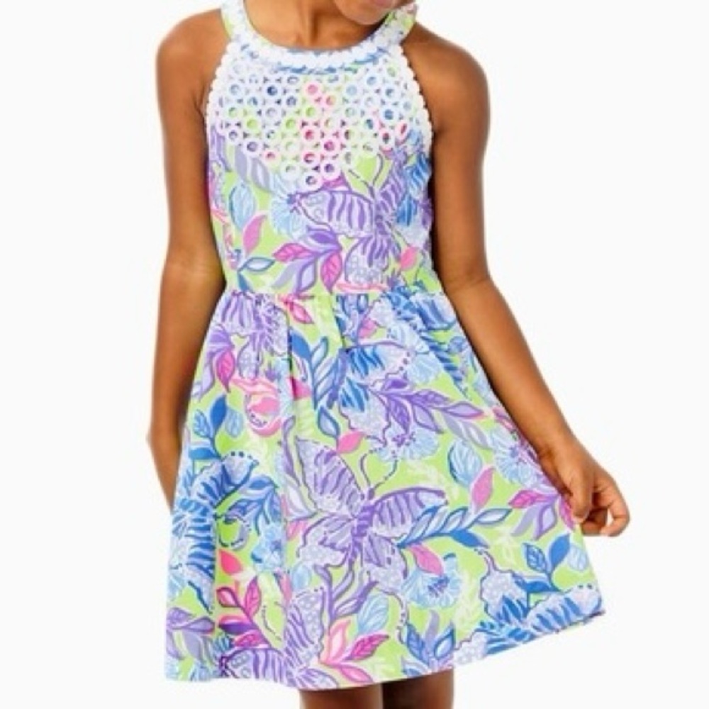 Lilly Pulitzer Girls Sz 6 Kinley Dress in Stay Fly Print